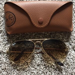 Ray Ban Brown/Gold Aviators